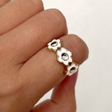 Women's Alloy Drip Oil Color Flower Bagua Ring – Gifts for Her — 6
