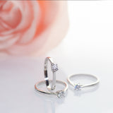Silver Simple Women's Ring Wedding Moissanite – Gifts for Her — 1