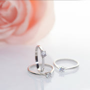 Silver Simple Women's Ring Wedding Moissanite – Gifts for Her — 1