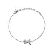 S925 Sterling Silver Bow Ear Stud And Ring – Jewelry Gift Ideas — 6