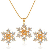 3pcs Snowflake Necklace Set With Rhinestones – Jewelry Gift Ideas — 4