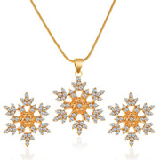 3pcs Snowflake Necklace Set With Rhinestones – Jewelry Gift Ideas — 4