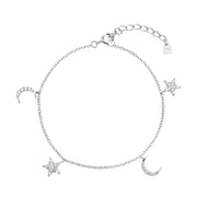 Star Moon Sterling Silver Women's Bracelet – Jewelry Gift Ideas — 3