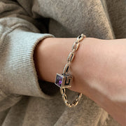 Sterling Silver Purple Zircon Bracelet – Jewelry Gift Ideas — 1