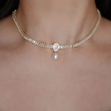 Sparkling Small Pearl Diamond Necklace – Jewelry Gift Ideas — 1