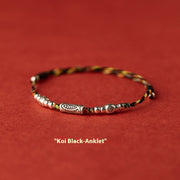925 Silver Lucky Koi Braided Rope Red Bracelet – Jewelry Gift Ideas — 6