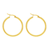 18K Gold-plated Dense Emboss Round Ring Earrings – Holiday Gift Ideas — 5