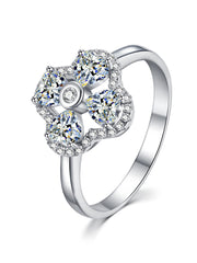 Mosonite Ring Diamond Heart Shaped Fourleaf – Special Occasion Gifts — 4