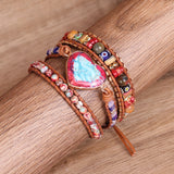 Beaded Braided Leather Multilayer Bracelet Heart – Jewelry Gift Ideas — 5