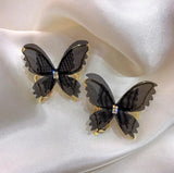 Sterling Silver Needle Hollow Mesh Butterfly Studs – Gifts for Couples — 8