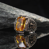 Retro Punk Ge Feng Te Ruby Men's Personalized Ring – Gifts for Him — 3