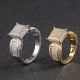 Hip Hop Men's Square Micro Set Zircon Ring – Gifts for Him — 1