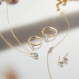 Simple Diamond Topaz Ring With Japanese – Special Occasion Gifts — 2