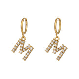 18K Gold Plated Micro Set Zircon Letter Earrings – Gifts for Her — 16
