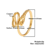 Copper Plated Genuine Gold Snake Shaped Diamond Ring – Stylish Gifts — 15