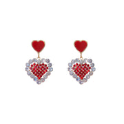 Sterling Silver Needle Drip Oil Diamond Love Heart – Gifts for Couples — 6