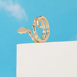 Copper Plated Genuine Gold Snake Shaped Diamond Ring – Stylish Gifts — 1
