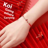 Handmade Koi Braided Rope Red Rope Bracelet – Jewelry Gift Ideas — 3