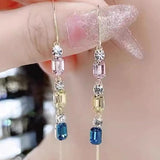 Earring Colored Diamond-encrusted Geometric – Jewelry Gift Ideas — 1