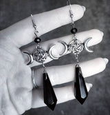 Pentagram Moon Black Replica Diamond Earring – Jewelry Gift Ideas — 3