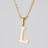 18K Gold Shell Stainless Steel Letter Pendant – Jewelry Gift Ideas — 14