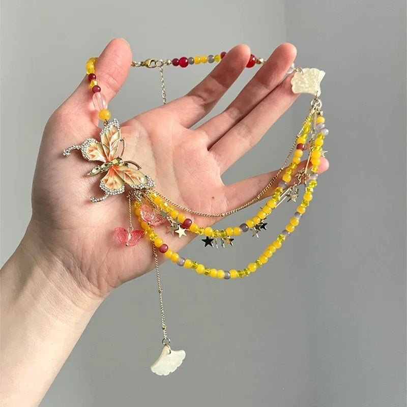 Butterfly-drip-glaze Bead Necklace Niche Design – Jewelry Gift Ideas — 1