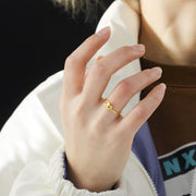 Hollow Out Double Love Ring 18k Real Gold Plating – Jewelry Gift Ideas — 1
