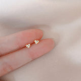 Mini Love Ear Stud South Korean Zircon – Gifts for Couples — 3