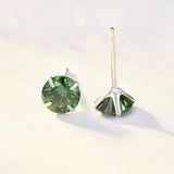 Simple Birthstone Four-Claw Zircon Earrings – Holiday Gift Ideas — 8