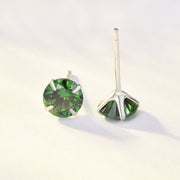 Simple Birthstone Four-Claw Zircon Earrings – Holiday Gift Ideas — 8
