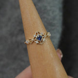 Sapphire Japanese Vintage Hollow Simple Ring – Everyday Gifts — 3