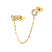 Women's Zircon Butterfly Alphabet One Piece Stud – Gifts for Her — 14