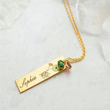 Women's Name Birthday Flower Stone Necklace – Jewelry Gift Ideas — 5