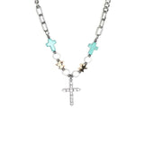 Turquoise Studded Diamond Cross Men's Titanium – Jewelry Gift Ideas — 2