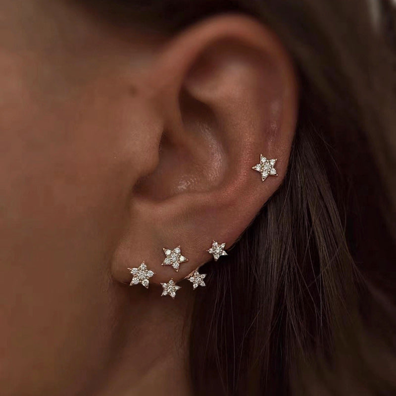 Delicate Bead-set Diamond Stud Earrings For Women – Gifts for Her — 1