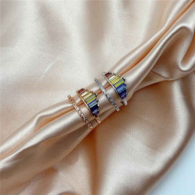 Rainbow Micro Diamond Ring For Lady – Special Occasion Gifts — 1