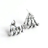 Skull Hand Bone Shape Halloween Sterling Silver Earrings – Gift Ideas — 3