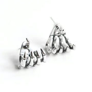 Skull Hand Bone Shape Halloween Sterling Silver Earrings – Gift Ideas — 3