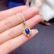 Silver Inlaid Blue Opal Ring Pendant Set – Jewelry Gift Ideas — 4
