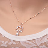 Korean Style White Gold Heart Necklace Double – Jewelry Gift Ideas — 2