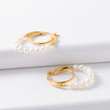 Women's Natural Pearl Ring Earrings – Gifts for Her — 4