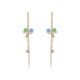 S925 Silver Needle Long Zircon Bouquet Tassel Ear – Gifts for Her — 5
