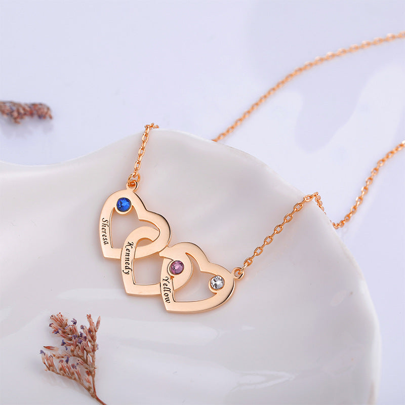 Sterling Silver Triple Heart Inlaid Zircon – Jewelry Gift Ideas — 1