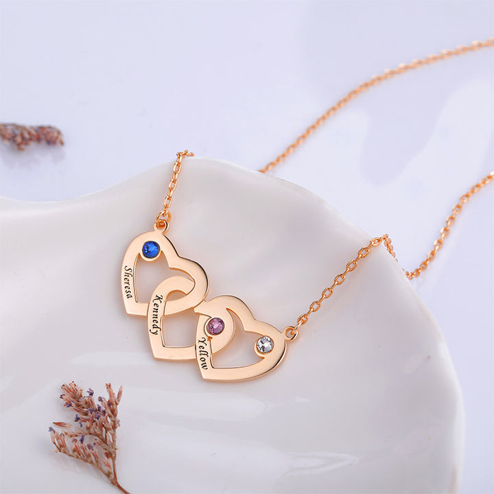 Sterling Silver Triple Heart Inlaid Zircon – Jewelry Gift Ideas — 1