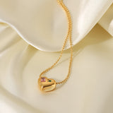 18K Gold Bead Chain With Zirconium Heart Shaped – Jewelry Gift Ideas — 3