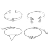 Knotted Triangle Honeycomb Four-piece Bracelet – Jewelry Gift Ideas — 4