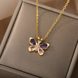 Purple Zircon Butterfly Necklace Micro Palette – Jewelry Gift Ideas — 6