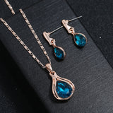 Alloy Water Drop Necklace Earring Jewelry Set – Jewelry Gift Ideas — 1