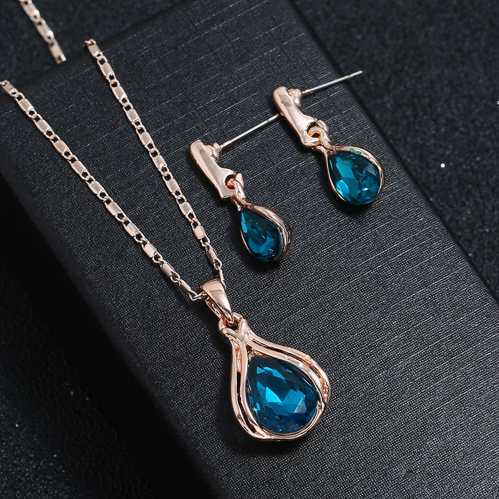 Alloy Water Drop Necklace Earring Jewelry Set – Jewelry Gift Ideas — 1