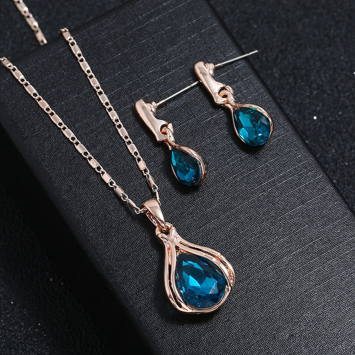 Alloy Water Drop Necklace Earring Jewelry Set – Jewelry Gift Ideas — 1
